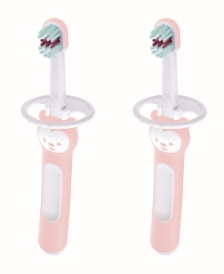 Set Periute de Dinti MAM Babys Brush C149 - 2 bucati, roz, cu maner scurt si sigur