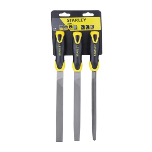 Set pile Stanley 0-22-464, 3 piese, lungime 200 mm, otel carbon, maner ergonomic