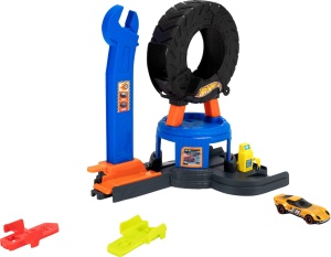 Set pista Hot Wheels - Atelier de anvelope City Downtown, cu camion de remorcare 164 - Img 3
