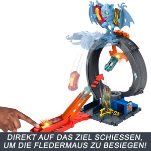 Set pista Hot Wheels Bat Loop Attack cu 1 masinuta, joc de actiune, 164 - Img 3
