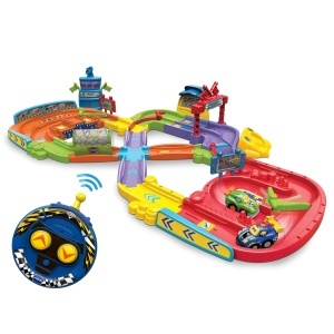 Set pista VTech Tut Tut Baby Flitzer cu RC si accesorii pentru copii