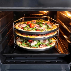 Set Pizzete Zenker 4 piese, 3 tavi antiaderente, suport pliabil, pentru 5 pizze - Img 5