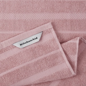 Set prosoape de bucatarie KitchenAid Albany, 4 piese, roz si alb, 40.6 x 66 cm - Img 3