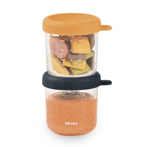 Set recipiente sticla Beaba 250 ml 2 buc rezistente la temperaturi culori NachtblauHoney