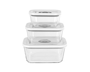Set recipiente vacuum Rommelsbacher VCG 1, Borosilicant, BPA-free, 3 dimensiuni