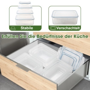 Set recipiente YASHE 4 piese plastic transparent BPA free 100 etans - Img 5