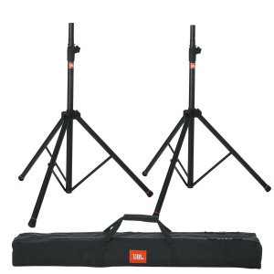 Set stative boxe JBL SPKSTMASET, aluminiu, reglabil, cu geanta de transport, negru