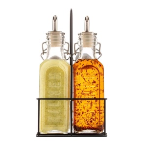 Set Sticle Ulei si Otet Kilner 0,3 L cu Suport Metalic si Capacitate de 300 ml - Img 3