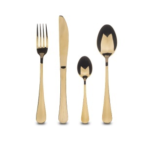Set tacamuri BERGNER Munchen 24 piese pentru 6 persoane, inox, culoare champanie