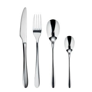 Set Tacamuri BERGNER PRAGA - 16 piese din inox, finisaj elegant negru, pentru 4 persoane