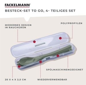 Set tacamuri Fackelmann To Go 4 piese plastic rezistent verde ideal pentru calatorii si copii - Img 2