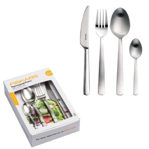 Set tacamuri Fiskars, 16 bucati, otel de calitate, argintiu/mat, forma functionala, 1002958 - Img 1