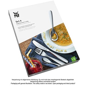 Set tacamuri pentru copii WMF Safari 4 piese, tacamuri din otel inoxidabil pentru copii, tacamuri pentru copii de la 3 ani, Cromargan lustruit, se poate spala in masina de spalat vase, Safari pentru copii, fara gravura - Img 7