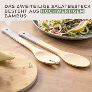 Set tacamuri pentru salata Fackelmann Bambus Balance Mineral Grey 100 FSC bambus - Img 4