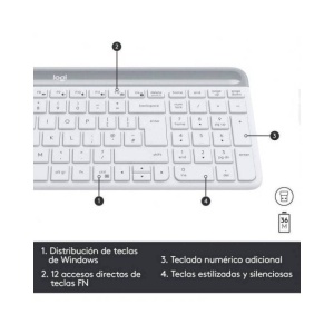Set Tastatura si Maus Logitech MK470 Slim, Wireless, Alb, QWERTY - Img 2