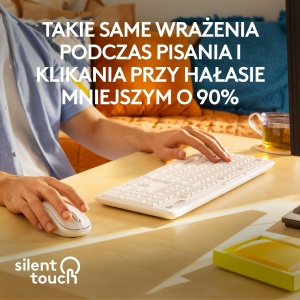 Set tastatura si mouse Logitech MK295, wireless, alb, cu tehnologie SilentTouch - Img 2