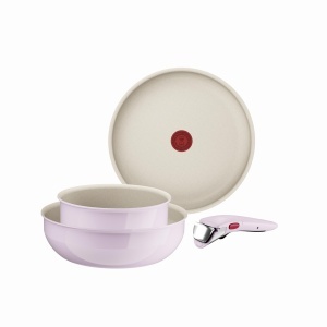 Set Tefal Ingenio Serenity L8304S04 4 Piese Wok Design Antiaderent Maner Detasabil