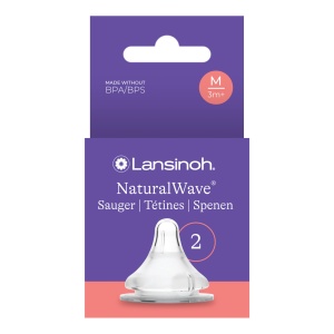 Set Tetine Lansinoh NaturalWave Gr M 2 Bucati Flux Mediu Silicon Flexibil