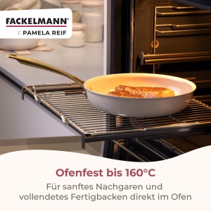 Set tigai Fackelmann x Pamela Reif 3 piese 20-24-28 cm aluminiu reciclat invelis ceramic Pastel-Bej - Img 5