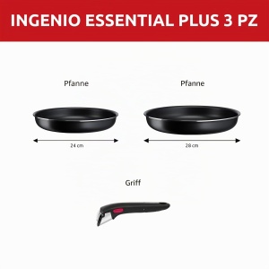 Set tigai Lagostina Ingenio Essential Plus, 3 piese, aluminiu, antiaderent, 24 si 28 cm - Img 2