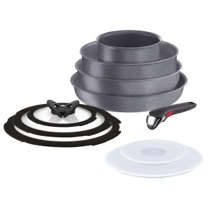 Set tigai Lagostina Ingenio Mineralis Eco 10 piese antiaderent aluminiu reciclat