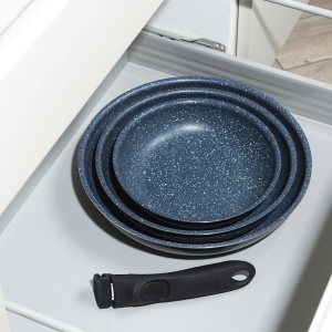 Set tigai Russell Hobbs Nightfall Stone, 20, 24 si 28 cm, antiaderente, cu maner detasabil - Img 8