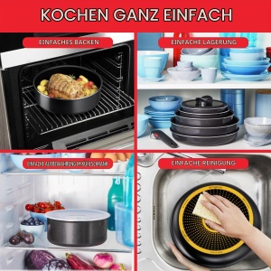 Set tigai Tefal Ingenio Easy ON, 10 piese, antiaderente, 24 si 28 cm - Img 6
