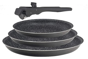 Set tigaie Bergner Black Edition, 2 tigai din aluminiu presat, 24 si 28 cm