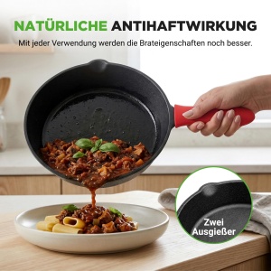 Set tigaie din fonta NutriChef 3 piese 202530 cm, antiaderente, pentru toate tipurile de plite - Img 5