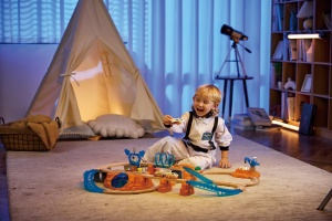 Set tren Hape Mars Exploration tema spatiala lumini si sunete interactive - Img 3