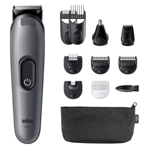 Set trimmer multifunctional Braun AIO3565, 11-in-1, 50 min autonomie, 14 lungimi, gri - Img 7