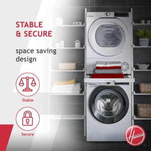 Set universal de stivuire Hoover cu raft glisant pentru masini de spalat si uscatoare - Potrivit pentru masini de spalat cu adancime 47-62 cm - Econom - Img 5
