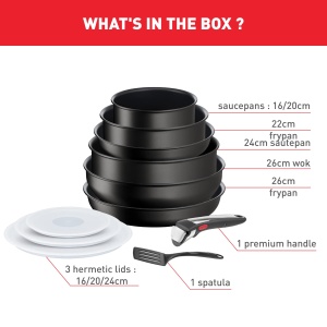 Set vase de gatit Tefal Ingenio Eco Resist On L7679002 11 piese antiaderent compatibil inductie - Img 3