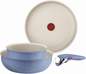 Set vase Tefal Ingenio Serenity L8294S04 4 piese antiaderent compatibil toate tipurile de plite albastru