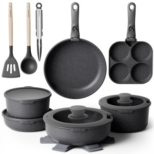 Set vase YASHE 20 piese antiaderent compatibil inductie manere detasabile