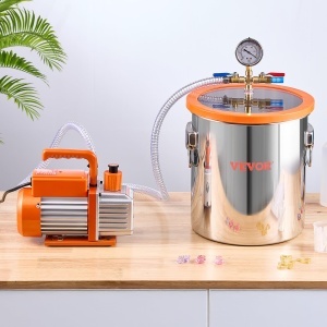 Set VEVOR VP125 Vakuumkammer 1893L si Pompa 35 CFM pentru Entgasare Rasini si Silicon - Img 8