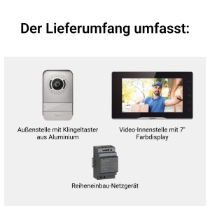 Set videointerfon LEGRAND EASYKIT Plus monitor 7 inch camera wide-angle IP54 IK07 - Img 2