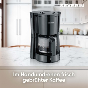 SEVERIN Aparat de cafea "Tip" cu ulcior de sticla, cafea aromata, preparata rapid si silentios cu aparat de cafea pentru pana la 10 cani, aparat de cafea cu filtru, negru, KA 4815 - Img 3