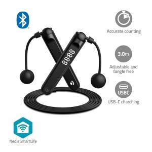 Sfoara de sarit inteligenta Nedis Smart 2-in-1, Bluetooth, 3.00 m, Negru - Img 4