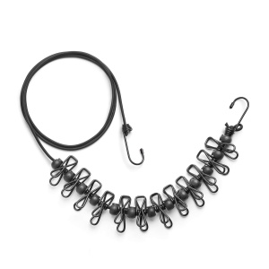 Sfoara elastica Rayen 2-4 m, 12 cleme, neagra, din poliester - Img 2