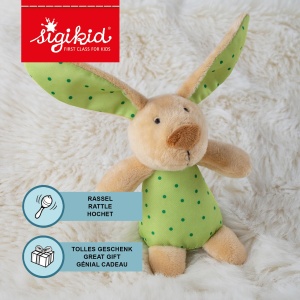 Sigikid 41169 Rattle Bunny Stele Rosii Fete si Baieti Jucarii pentru Bebelusi Recomandat de la Nastere Verde - Img 3