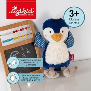 SIGIKID 43274 Penguin Patchwork Sweety, plus, jucarie de plus, animal de plus, moale dragalas, culori clasice, de la 3 luni - Img 2