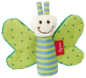 Sigikid Greifling Schmetterling 41179 Jucarie pentru Bebelusi Verde cu Sunete