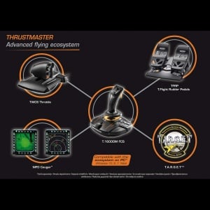 Sistem de control zbor Thrustmaster T16000M FCS Flight Pack cu joystick, maneta si pedale - Img 3