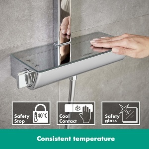 Sistem de dus hansgrohe Raindance Select E, 360 x 190 mm, crom, cu termostat - Img 3