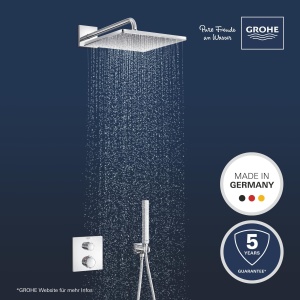 Sistem de dus incorporabil GROHE Precision 310, 31cm, cu termostat, crom - Img 2