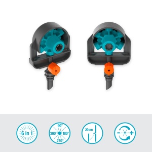 Sistem de irigare Gardena Micro-Drip 6 tipuri de pulverizare, set 2 bucati, multicolor - Img 2
