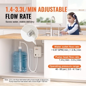 Sistem de pompare VEVOR pentru dozator de apa 5 galoane pompa electrica automata compatibila cu aparate de cafea si frigidere - Img 3