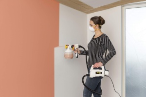 Sistem de pulverizare a vopselei WAGNER W 450 pentru vopsele de interior si latex, 15 m2-10 min, recipient 1300 ml, 460 W, furtun 1,8 m - Img 4