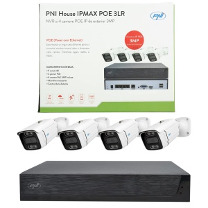 Sistem de supraveghere PNI House IPMAX POE 3LR, 4 camere, 3MP, exterior, cu recunoastere faciala - Img 3